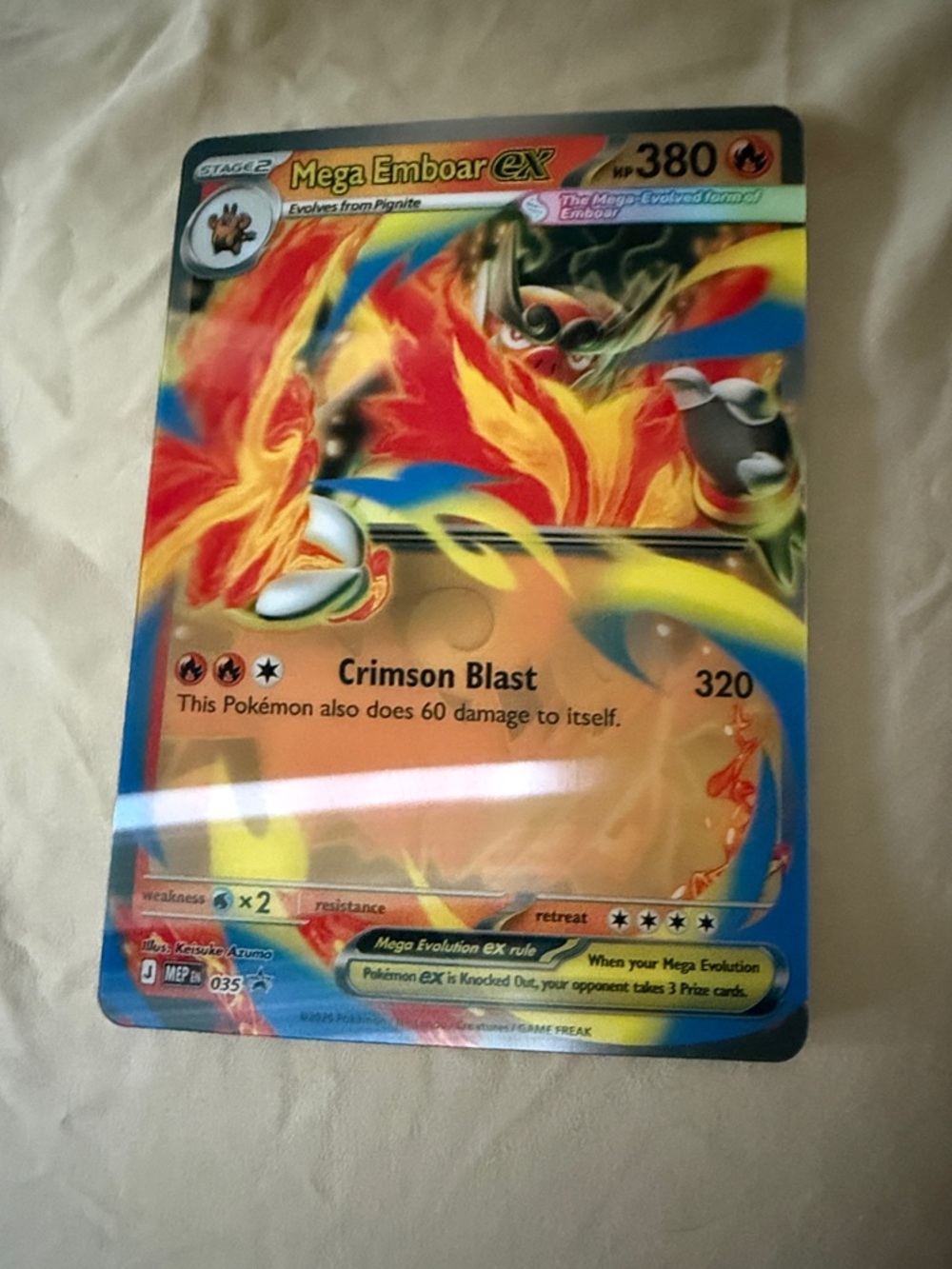 JUMBO Mega Emboar Ex #35 Pokemon Promo - Picture 2 of 3
